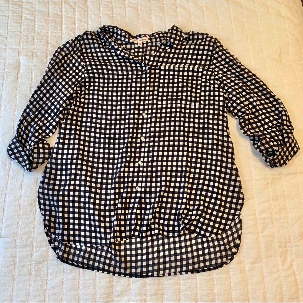 Black White Grand and Greene Gingham Blouse 1X